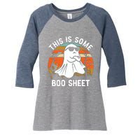 Vintage Halloween Boo Ghost Costume This Is Some Boo Sheet Women's Tri-Blend 3/4-Sleeve Raglan Shirt