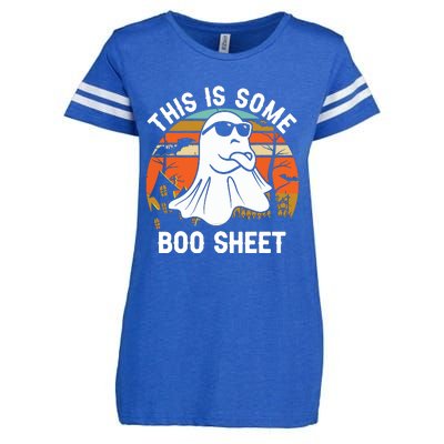 Vintage Halloween Boo Ghost Costume This Is Some Boo Sheet Enza Ladies Jersey Football T-Shirt