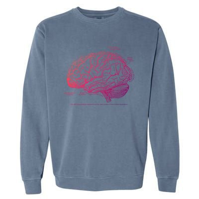 Vintage Hu Brain Anatomy Gift Garment-Dyed Sweatshirt