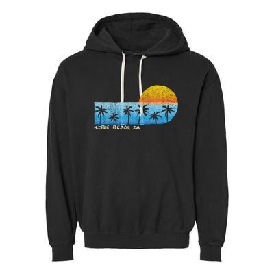 Vintage Hobie Beach Za Palm Trees & Sunset Beach Garment-Dyed Fleece Hoodie