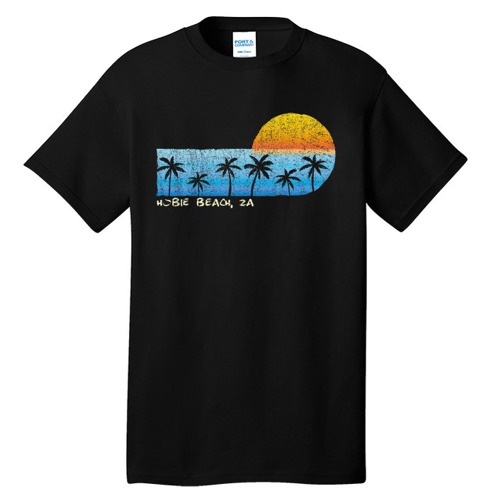 Vintage Hobie Beach Za Palm Trees & Sunset Beach Tall T-Shirt