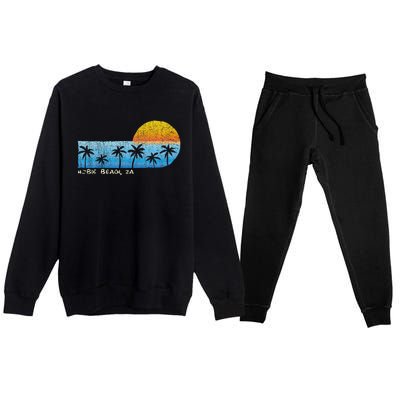 Vintage Hobie Beach Za Palm Trees & Sunset Beach Premium Crewneck Sweatsuit Set