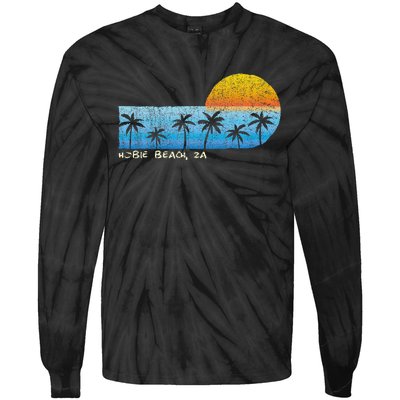 Vintage Hobie Beach Za Palm Trees & Sunset Beach Tie-Dye Long Sleeve Shirt