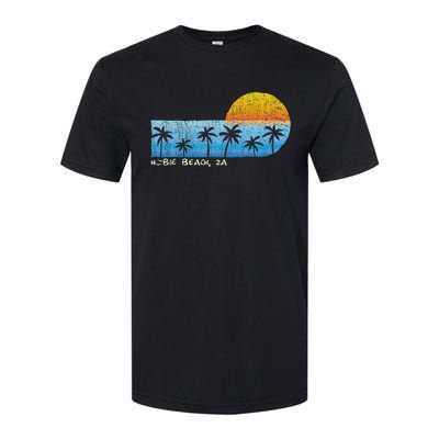 Vintage Hobie Beach Za Palm Trees & Sunset Beach Softstyle CVC T-Shirt