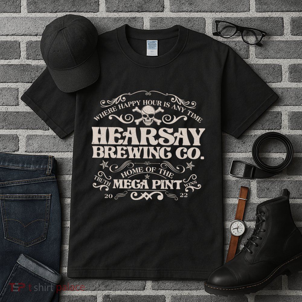 Vintage Hearsay Brewing Co. Where Happy Hour Is Any Time Tall T-Shirt
