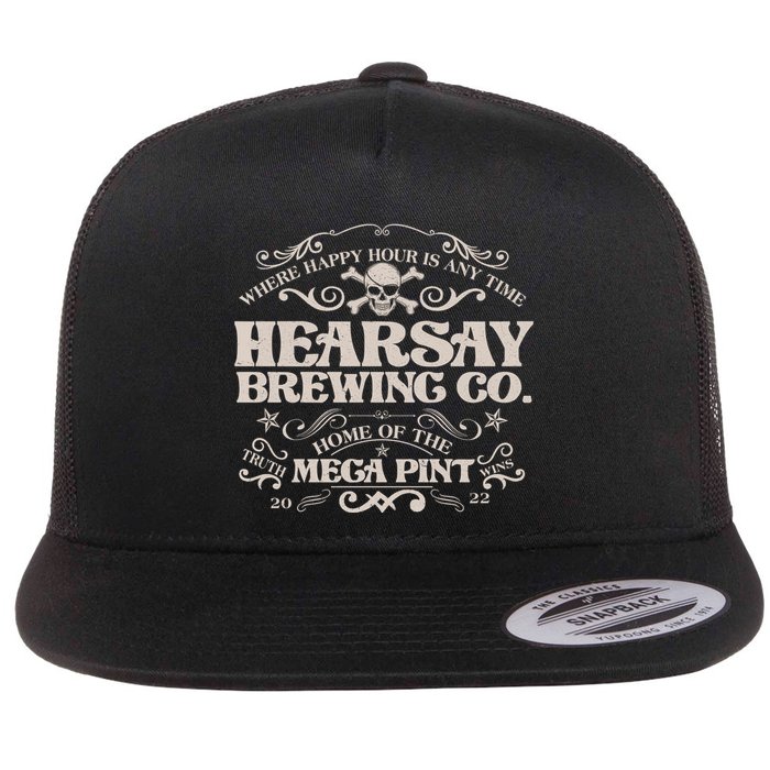 Vintage Hearsay Brewing Co. Where Happy Hour Is Any Time Flatbill Hat