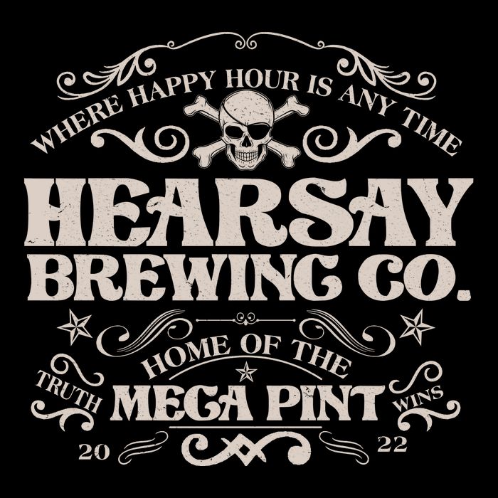 Vintage Hearsay Brewing Co. Where Happy Hour Is Any Time Flatbill Hat