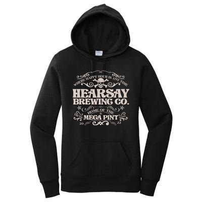 Vintage Hearsay Brewing Co. Where Happy Hour Is Any Time Women's Pullover Hoodie