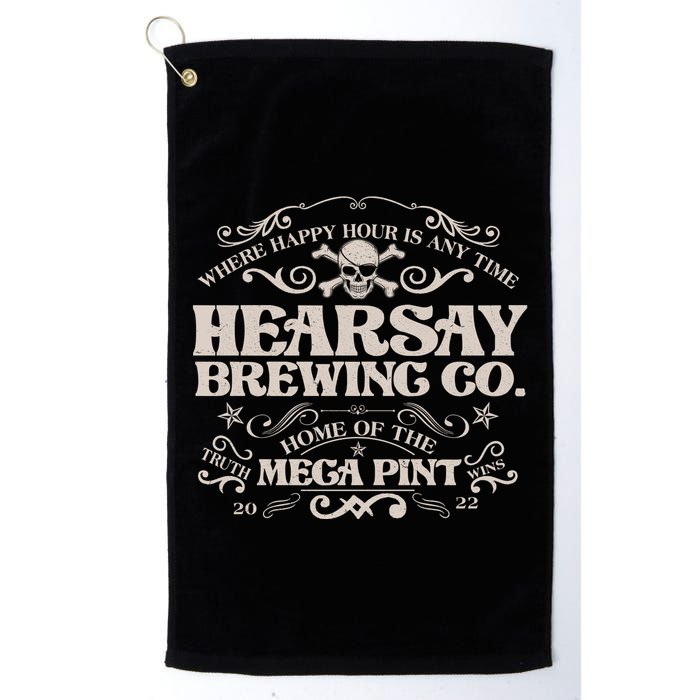 Vintage Hearsay Brewing Co. Where Happy Hour Is Any Time Golf Towel