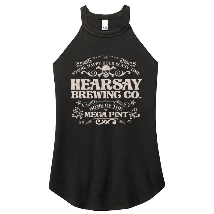 Vintage Hearsay Brewing Co. Where Happy Hour Is Any Time Women's Perfect Tri Rocker Tank
