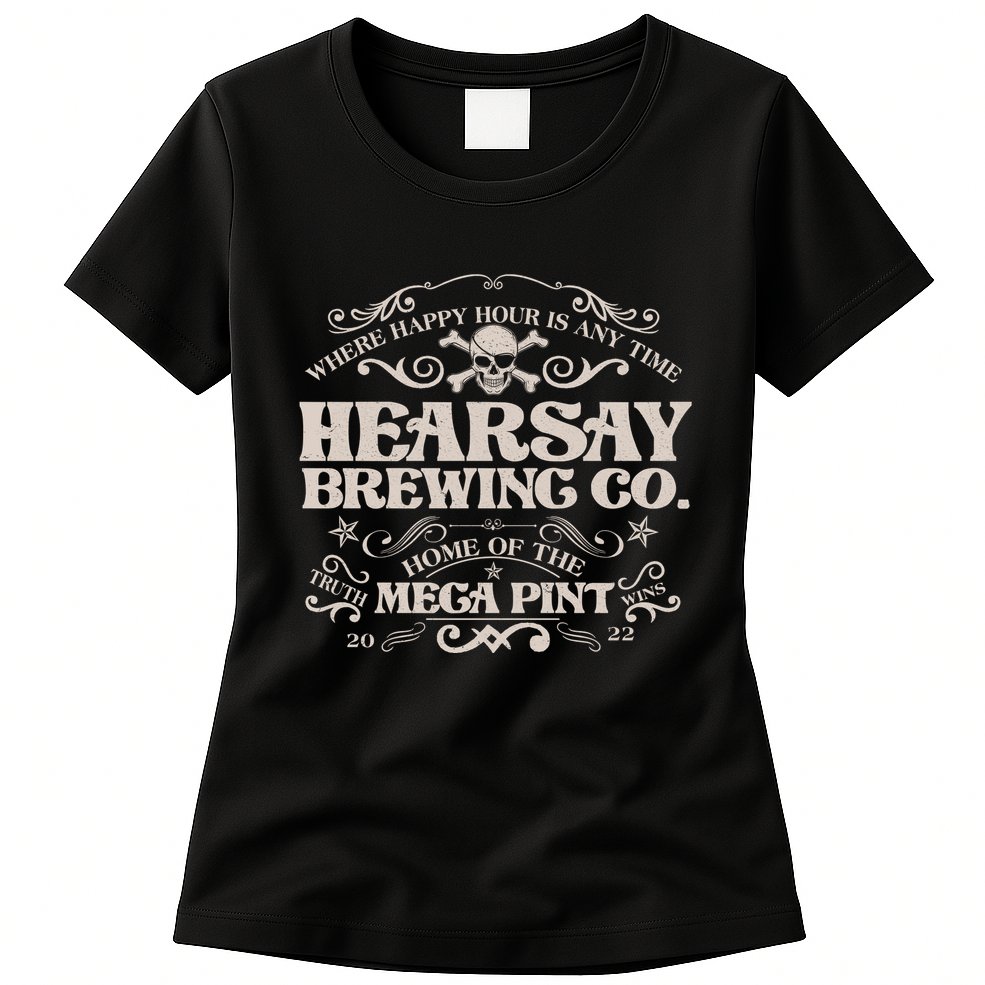 Vintage Hearsay Brewing Co. Where Happy Hour Is Any Time Womens T-Shirt