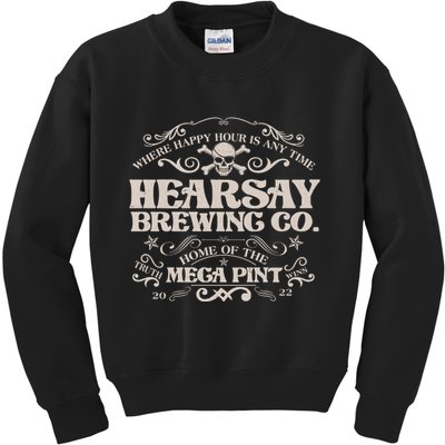 Vintage Hearsay Brewing Co. Where Happy Hour Is Any Time Kids Sweatshirt