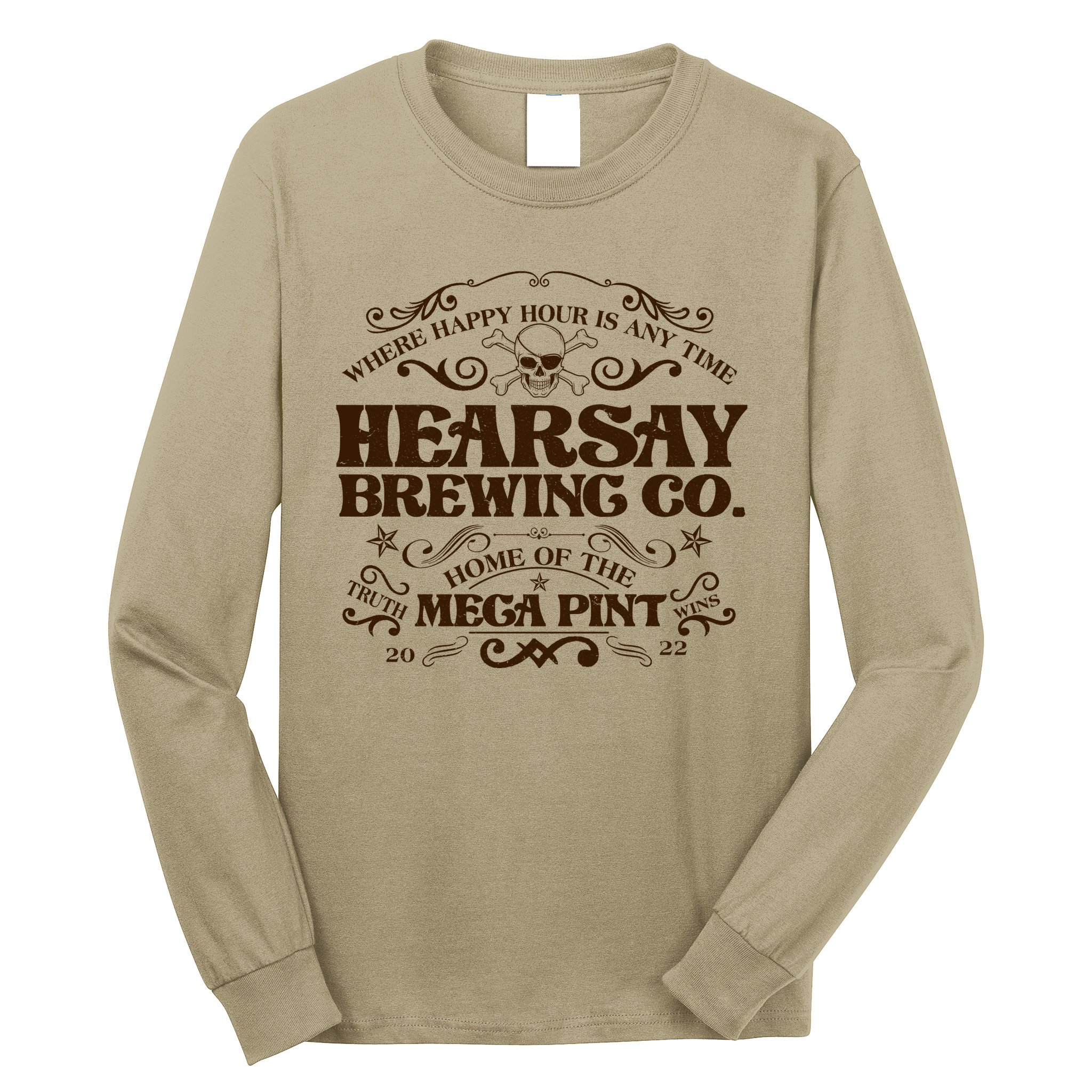 Vintage Hearsay Brewing Co. Where Happy Hour Is Any Time Long Sleeve Shirt