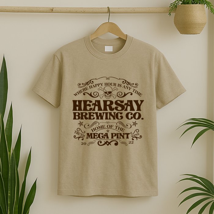 Vintage Hearsay Brewing Co. Where Happy Hour Is Any Time T-Shirt