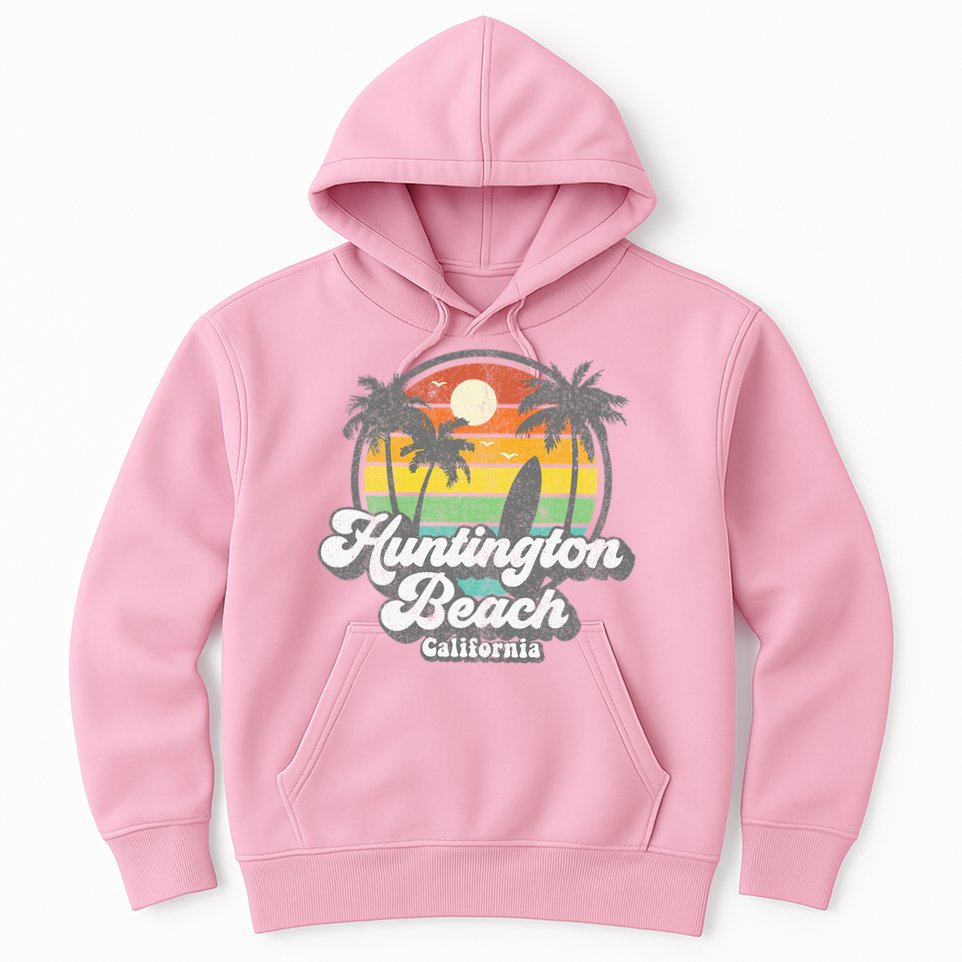 Vintage Huntington Beach California Surfing Hoodie