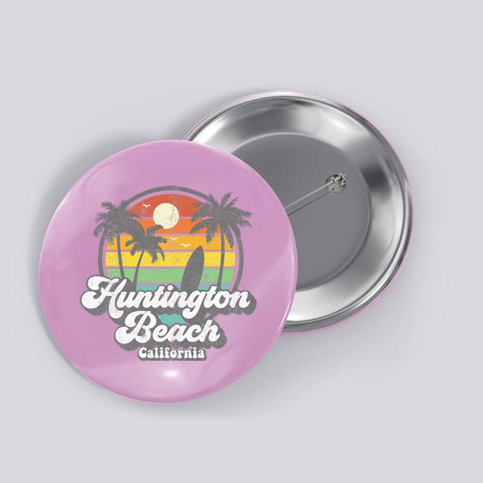 Vintage Huntington Beach California Surfing Button