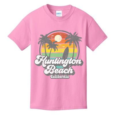 Vintage Huntington Beach California Surfing Kids T-Shirt