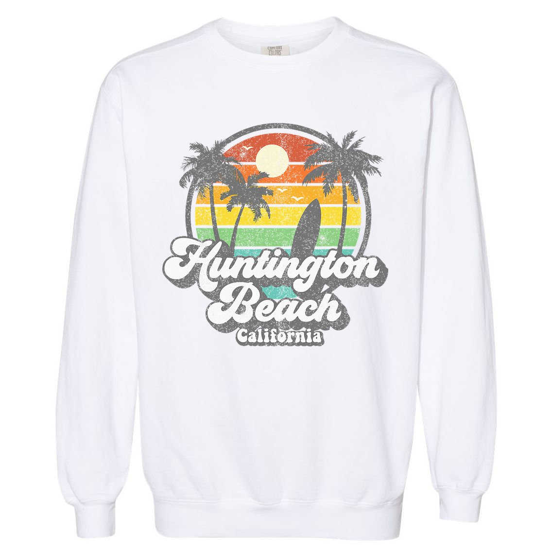 Vintage Huntington Beach California Surfing Garment-Dyed Sweatshirt