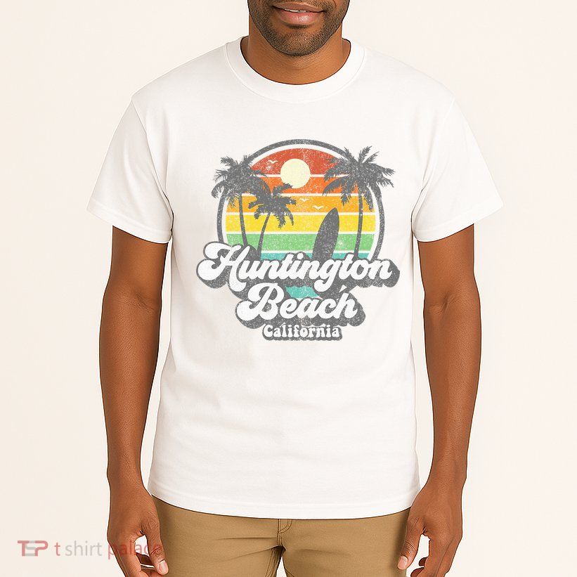 Vintage Huntington Beach California Surfing Tall T-Shirt
