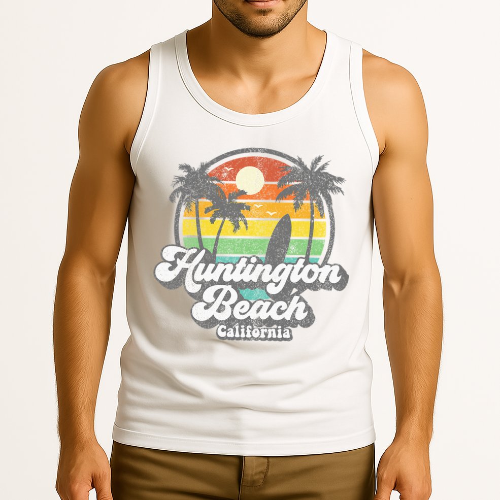 Vintage Huntington Beach California Surfing Tank Top