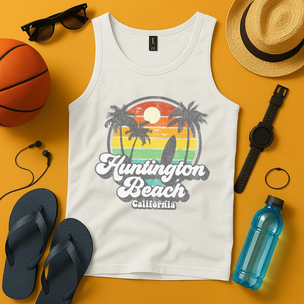 Vintage Huntington Beach California Surfing Tank Top