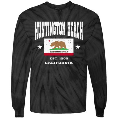 Vintage Huntington Beach California Ca Tie-Dye Long Sleeve Shirt