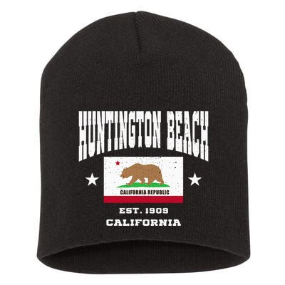 Vintage Huntington Beach California Ca Short Acrylic Beanie