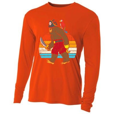 Vintage Halloween Bigfoot Pirate Parrot Costume Cooling Performance Long Sleeve Crew