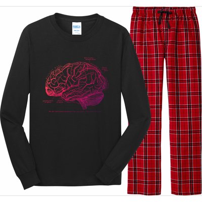 Vintage Hu Brain Anatomy Gift Long Sleeve Pajama Set