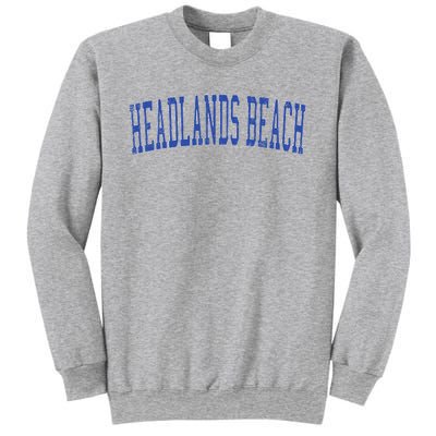 Vintage Headlands Beach Distressed Blue Varsity Style Sweatshirt