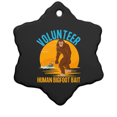 Volunteer Human Bigfoot Bait Funny Halloween Fishing Boat Ceramic Star Ornament