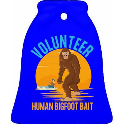 Volunteer Human Bigfoot Bait Funny Halloween Fishing Boat Ceramic Bell Ornament