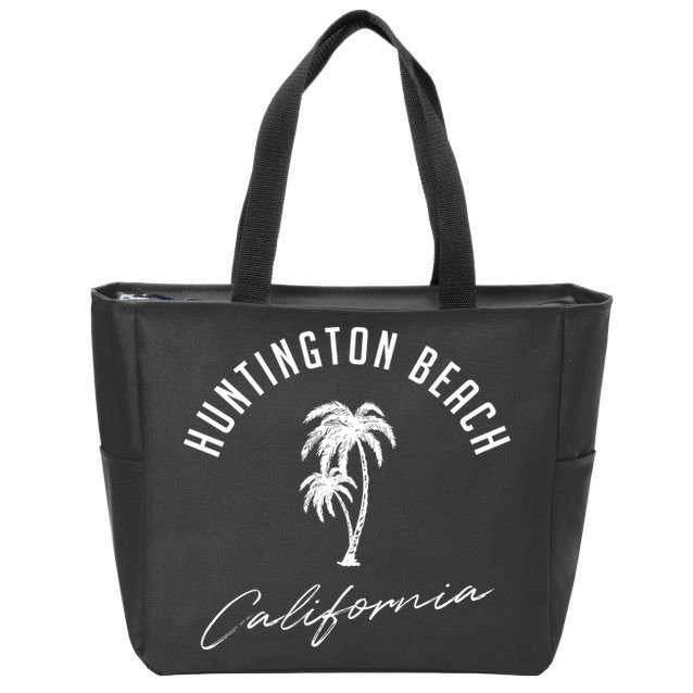 Vintage Huntington Beach California Zip Tote Bag