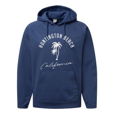 Vintage Huntington Beach California Performance Fleece Hoodie