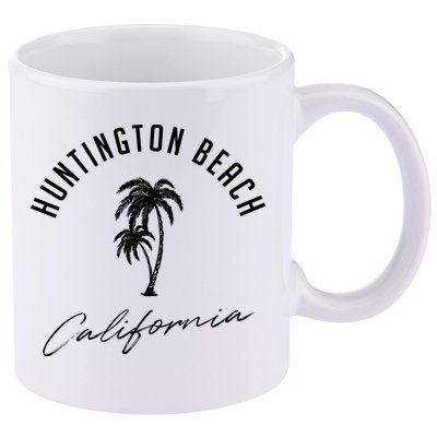 Vintage Huntington Beach California 11oz C Handle Ceramic Mug