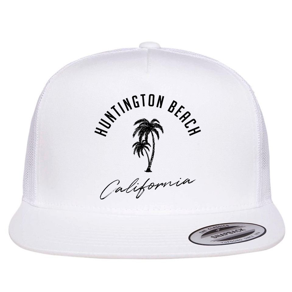 Vintage Huntington Beach California Flat Bill Trucker Hat