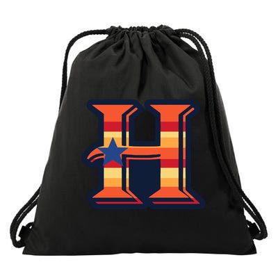 Vintage Houston Baseball H Vintage HTown Love City Texas Drawstring Bag