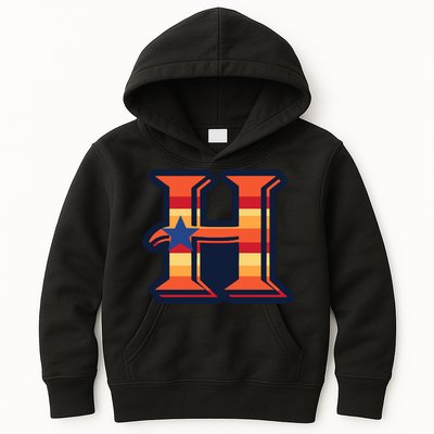 Vintage Houston Baseball H Vintage HTown Love City Texas Kids Hoodie