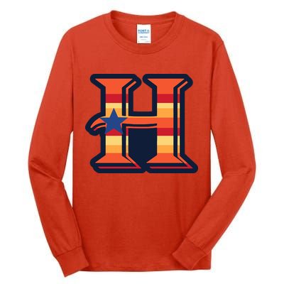 Vintage Houston Baseball H Vintage HTown Love City Texas Tall Long Sleeve T-Shirt