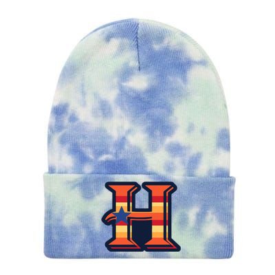 Vintage Houston Baseball H Vintage HTown Love City Texas Tie Dye 12in Knit Beanie