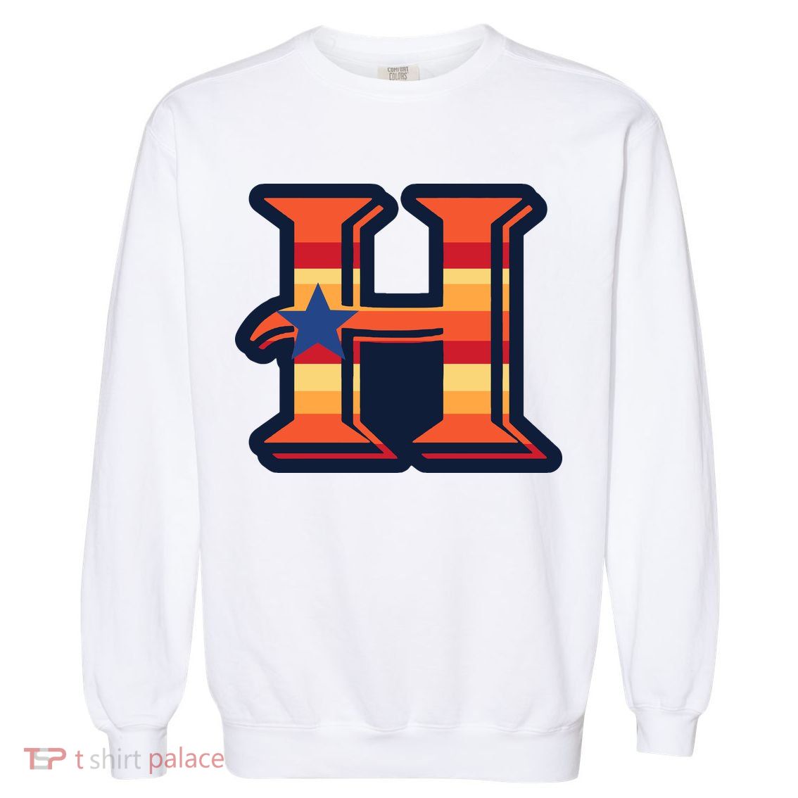 Vintage Houston Baseball H Vintage HTown Love City Texas Garment-Dyed Sweatshirt