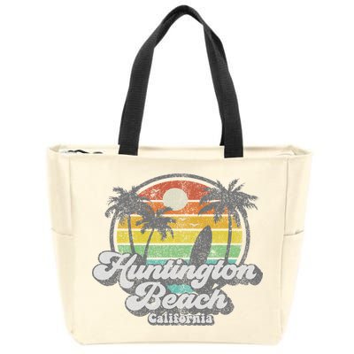 Vintage Huntington Beach California Surfing Retro Surf Gift Zip Tote Bag