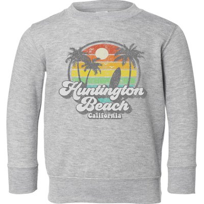 Vintage Huntington Beach California Surfing Retro Surf Gift Toddler Sweatshirt