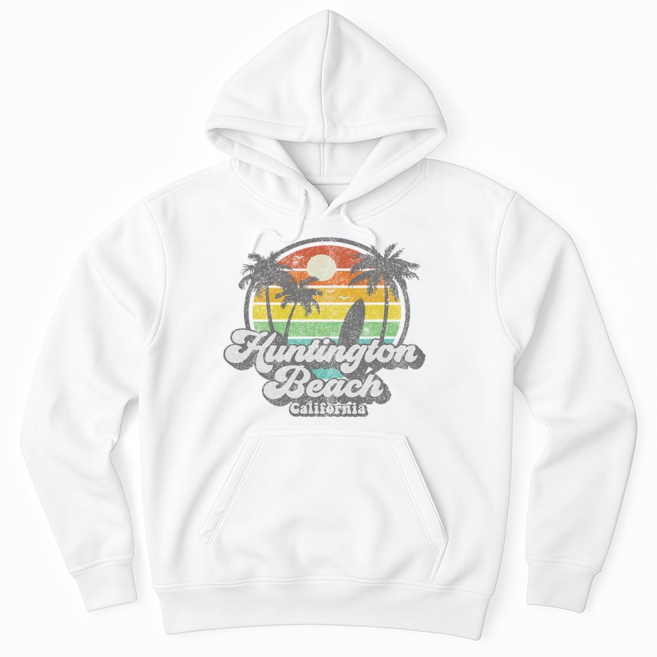Vintage Huntington Beach California Surfing Retro Surf Gift Hoodie