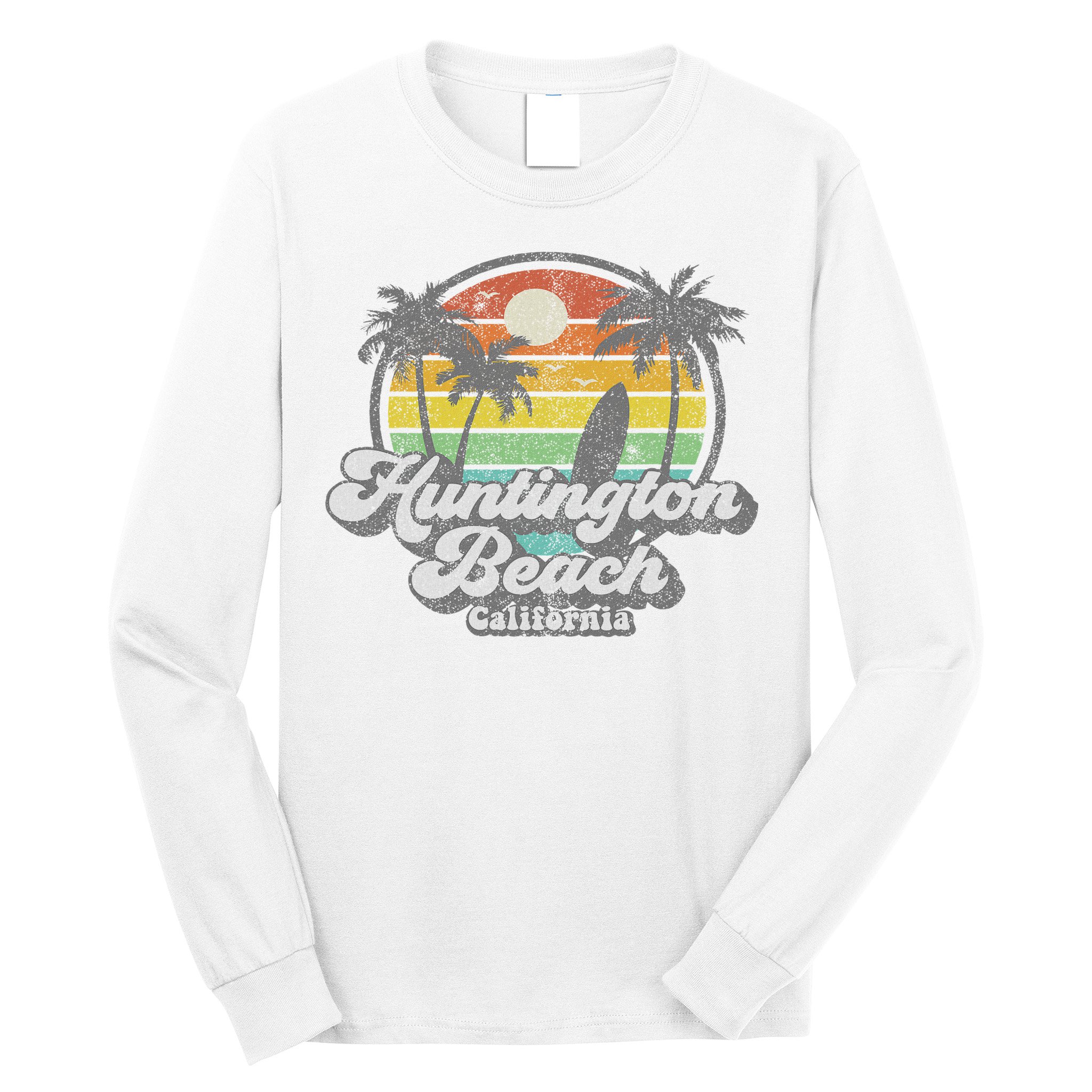 Vintage Huntington Beach California Surfing Retro Surf Gift Long Sleeve Shirt
