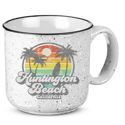 Vintage Huntington Beach California Surfing Retro Surf Gift 15oz Campfire Ceramic Mug