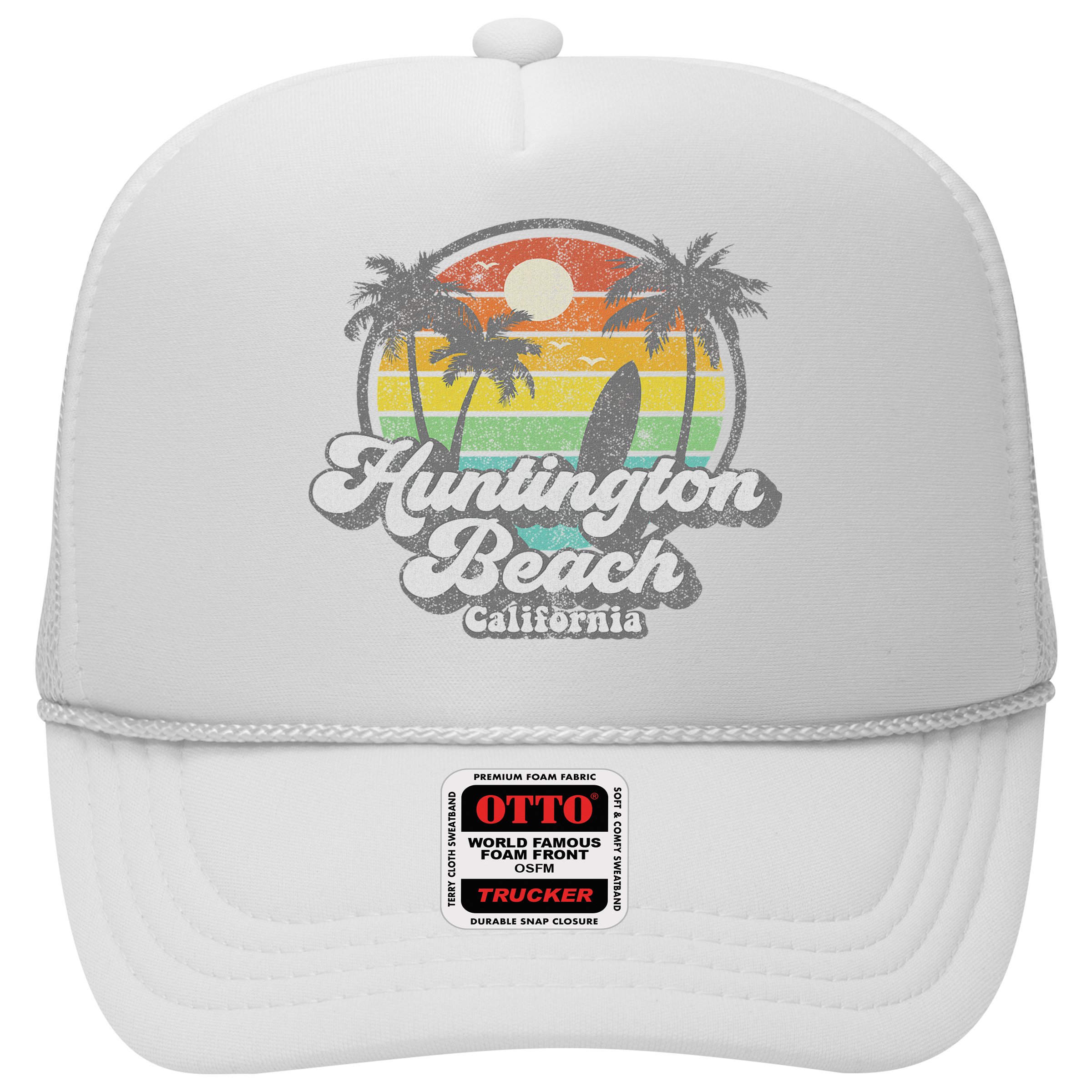 Vintage Huntington Beach California Surfing Retro Surf Gift Hat