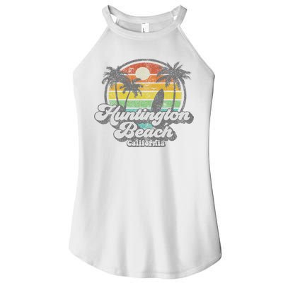 Vintage Huntington Beach California Surfing Retro Surf Gift Women's Perfect Tri Rocker Tank