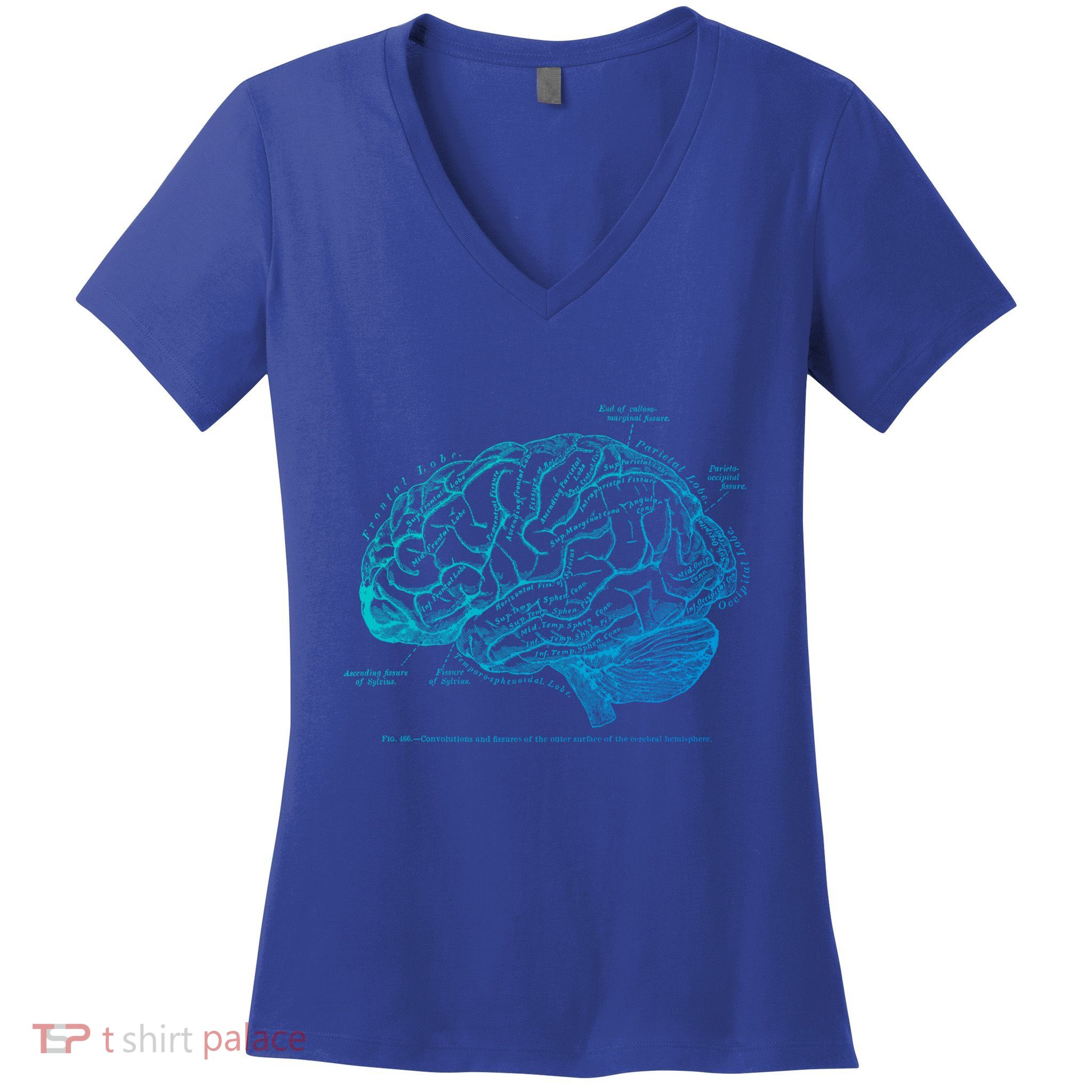 Vintage Hu Brain Anatomy Gift Women's V-Neck T-Shirt