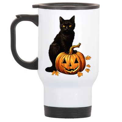 Vintage Halloween Cat Costume Stainless Steel Travel Mug